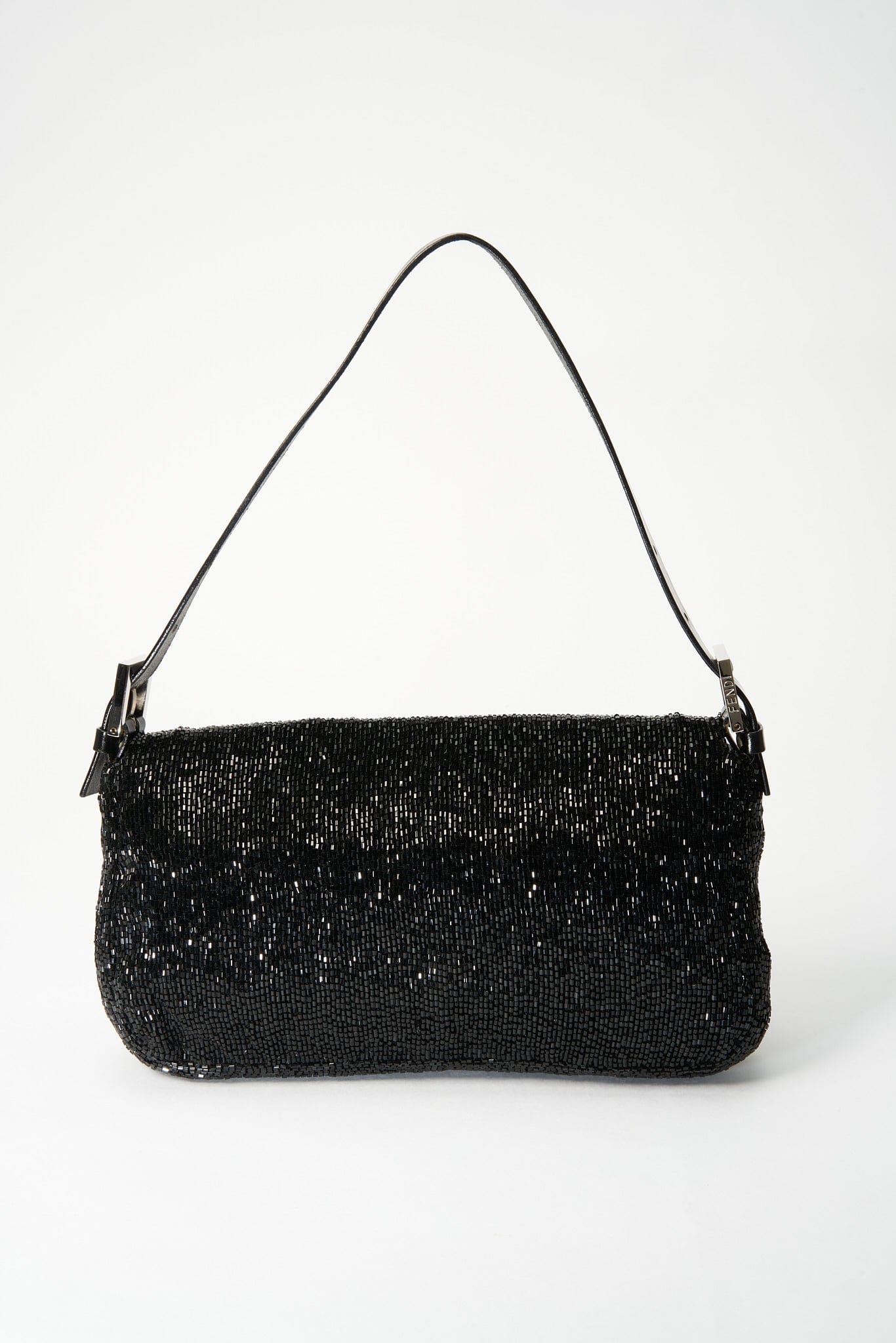 Fendi Black Sequin Beaded Baguette Bag 1750