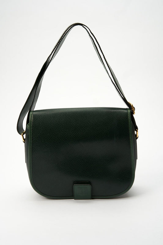 Vintage Celine Green Crossbody Leather Bag