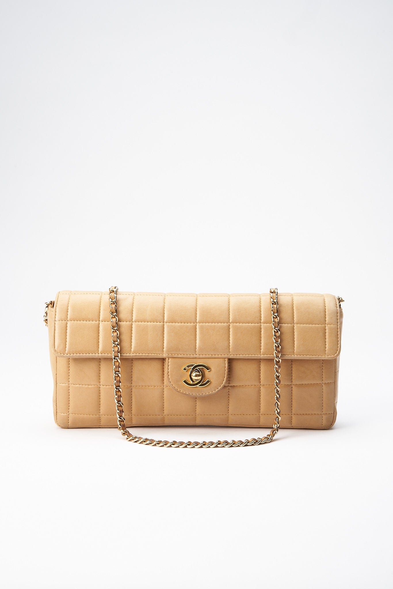 Chanel Chocolate Bar Bag - Beige Leather