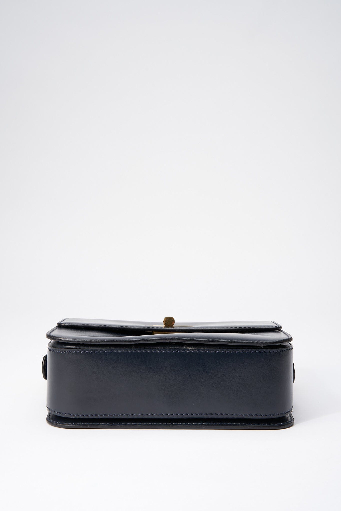 Vintage Celine Navy Leather Box Bag 1805