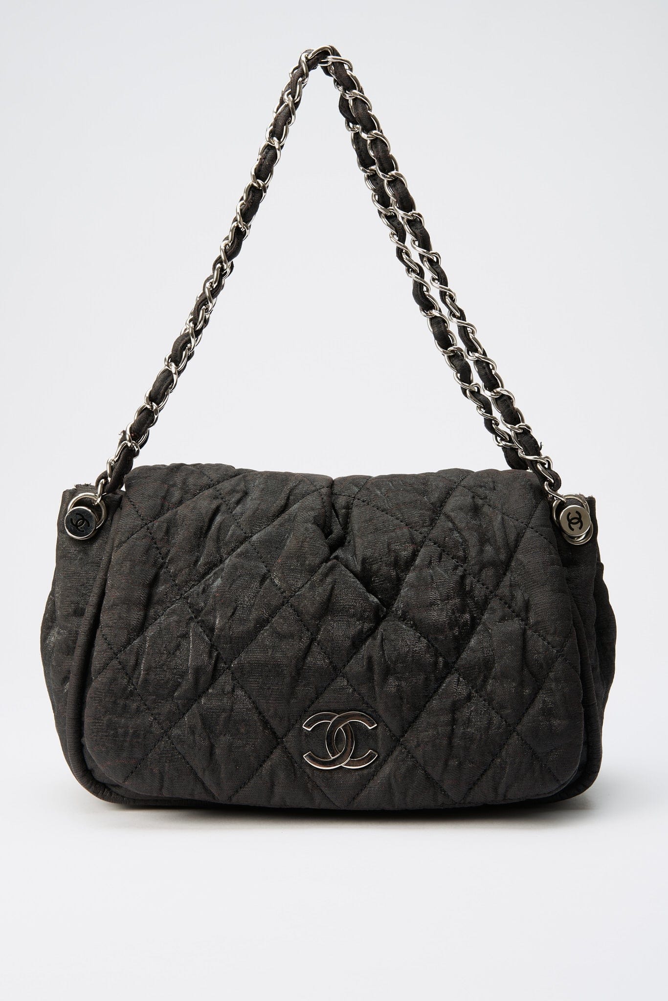 Chanel Black Textured Coated Nylon Flap Bag – The Hosta