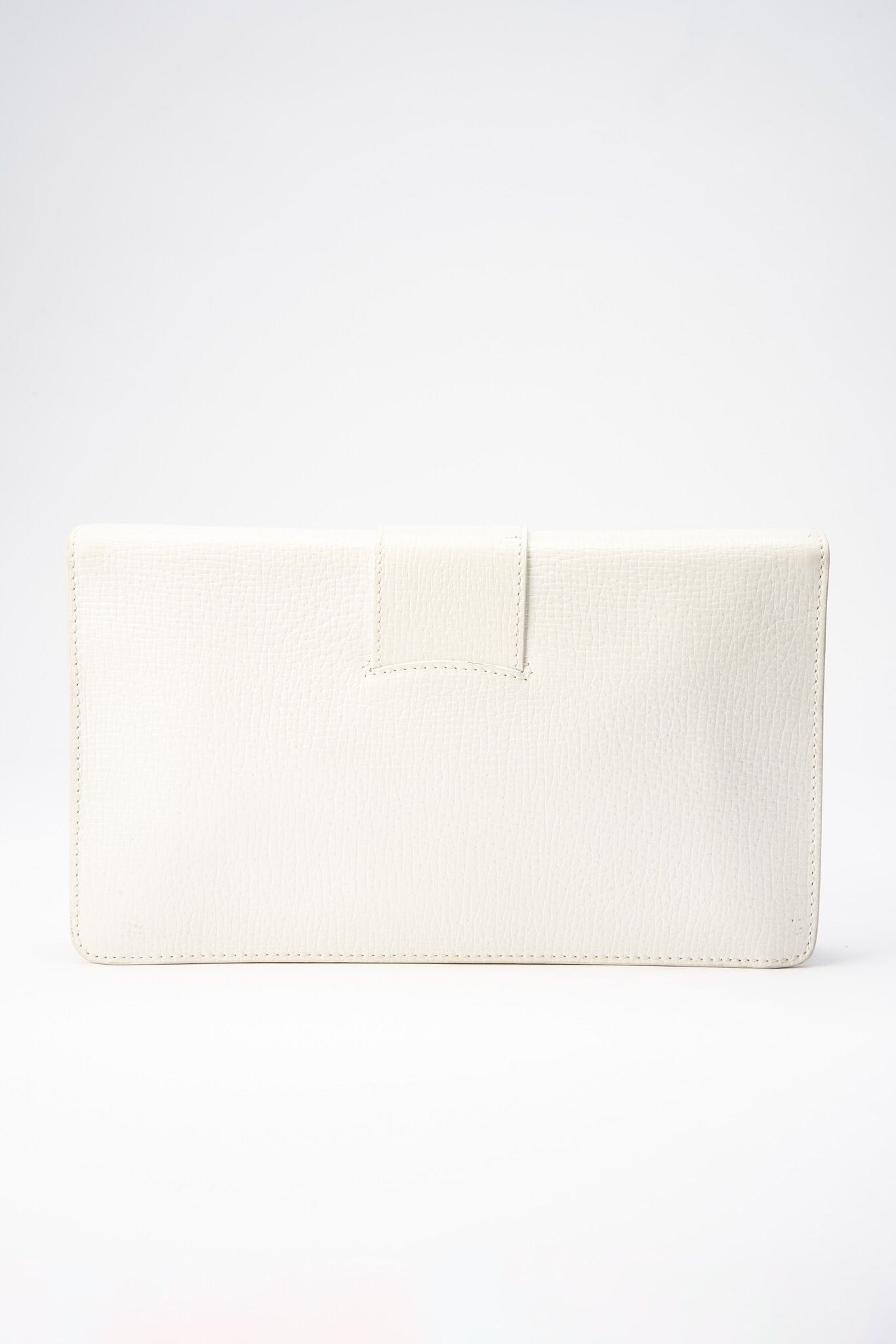 Vintage Loewe White Leather Clutch Bag