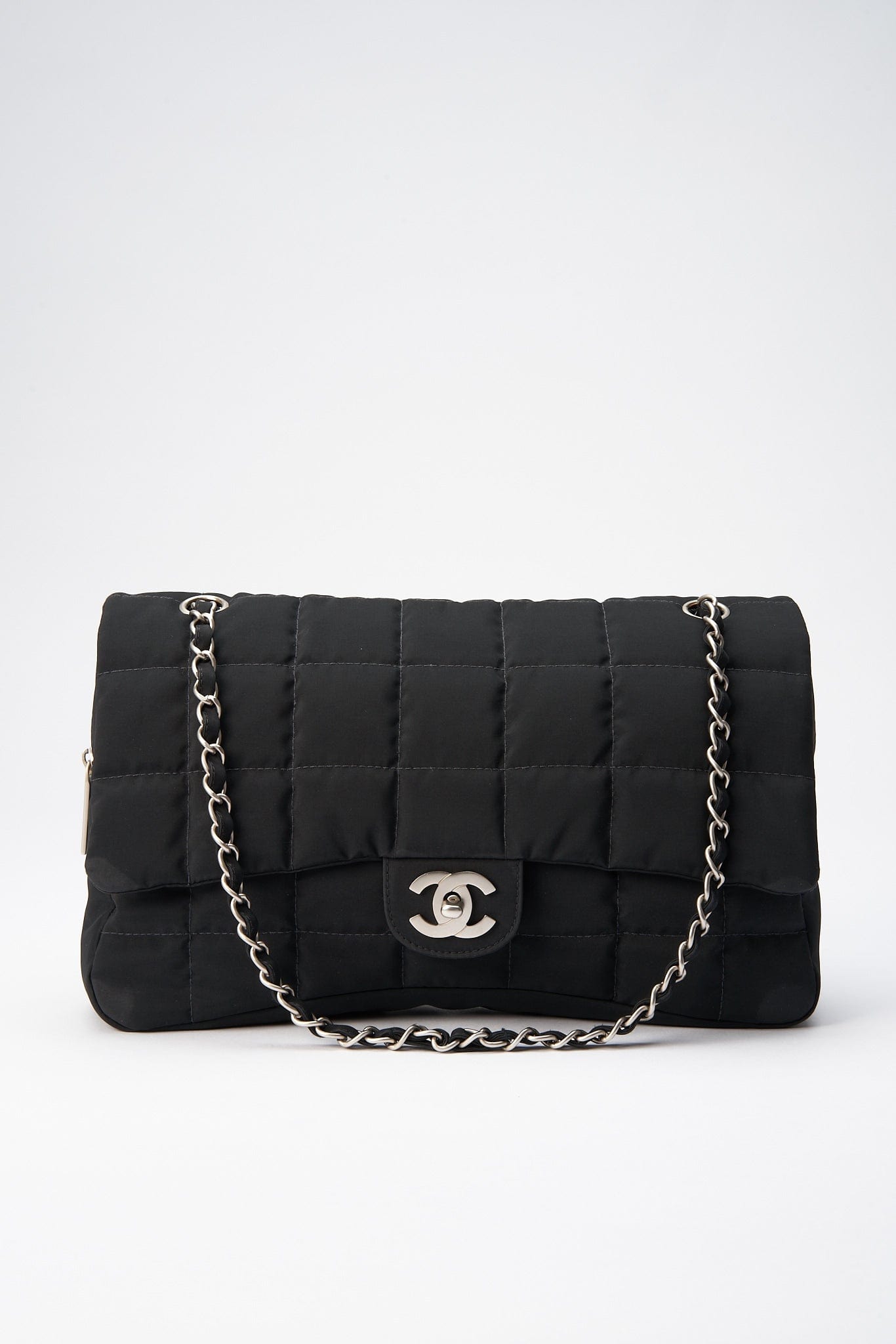Chanel Black Nylon Large Chocolate Bar Flap Bag – The Hosta