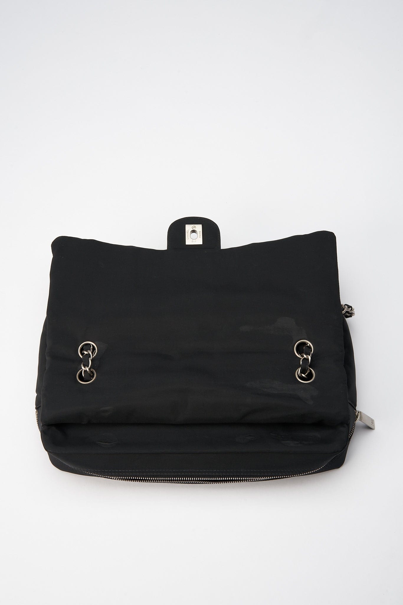 Chanel Black Nylon Chocolate Bar Flap Bag 1815