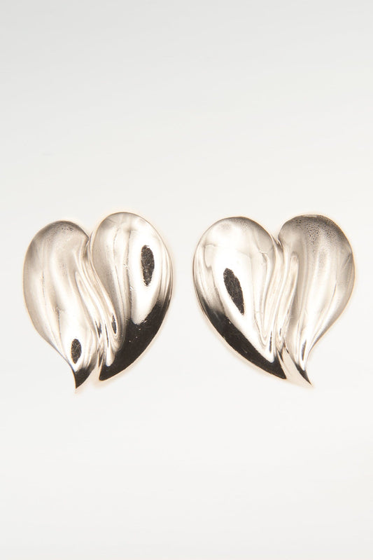 Vintage silver Givenchy Heart Earrings
