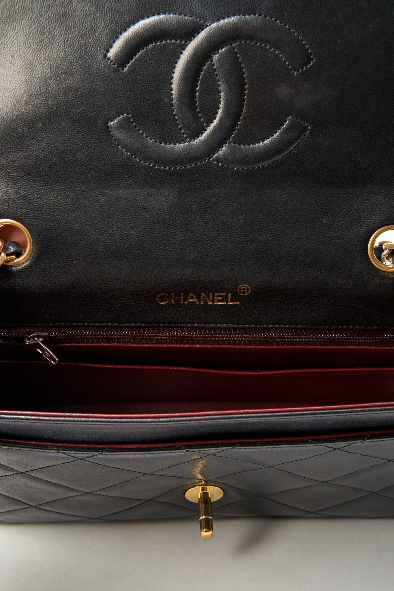 Chanel Vintage Single Flap with 24k gold plated hardware and V design