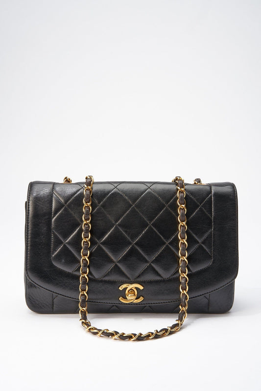 Vintage Chanel Diana Single Flap with 24k gold plated hardware