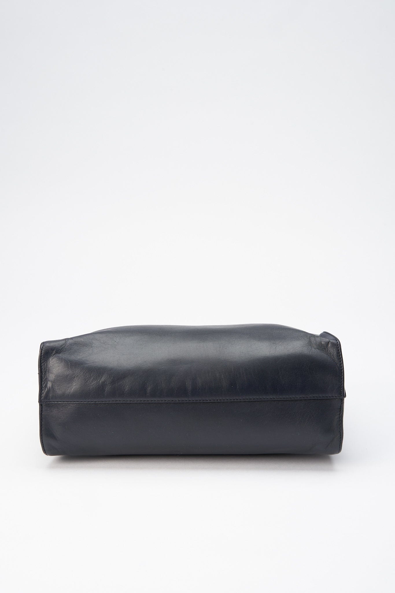 A vintage 90's Prada Navy Leather Shoulder Bag