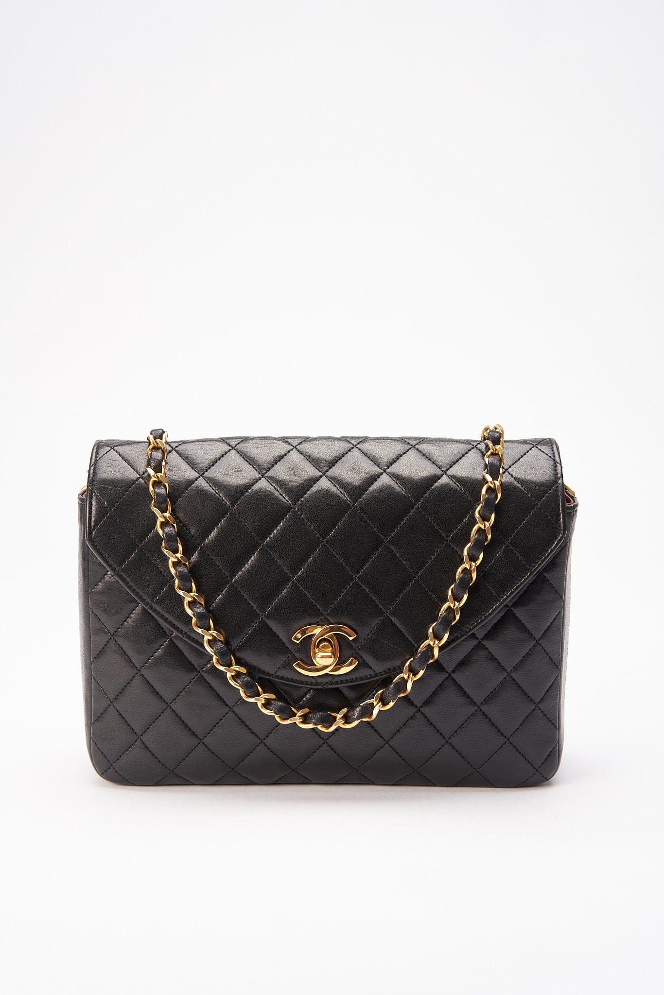 Chanel Vintage Black Single Flap with 24k gold plated hardware
