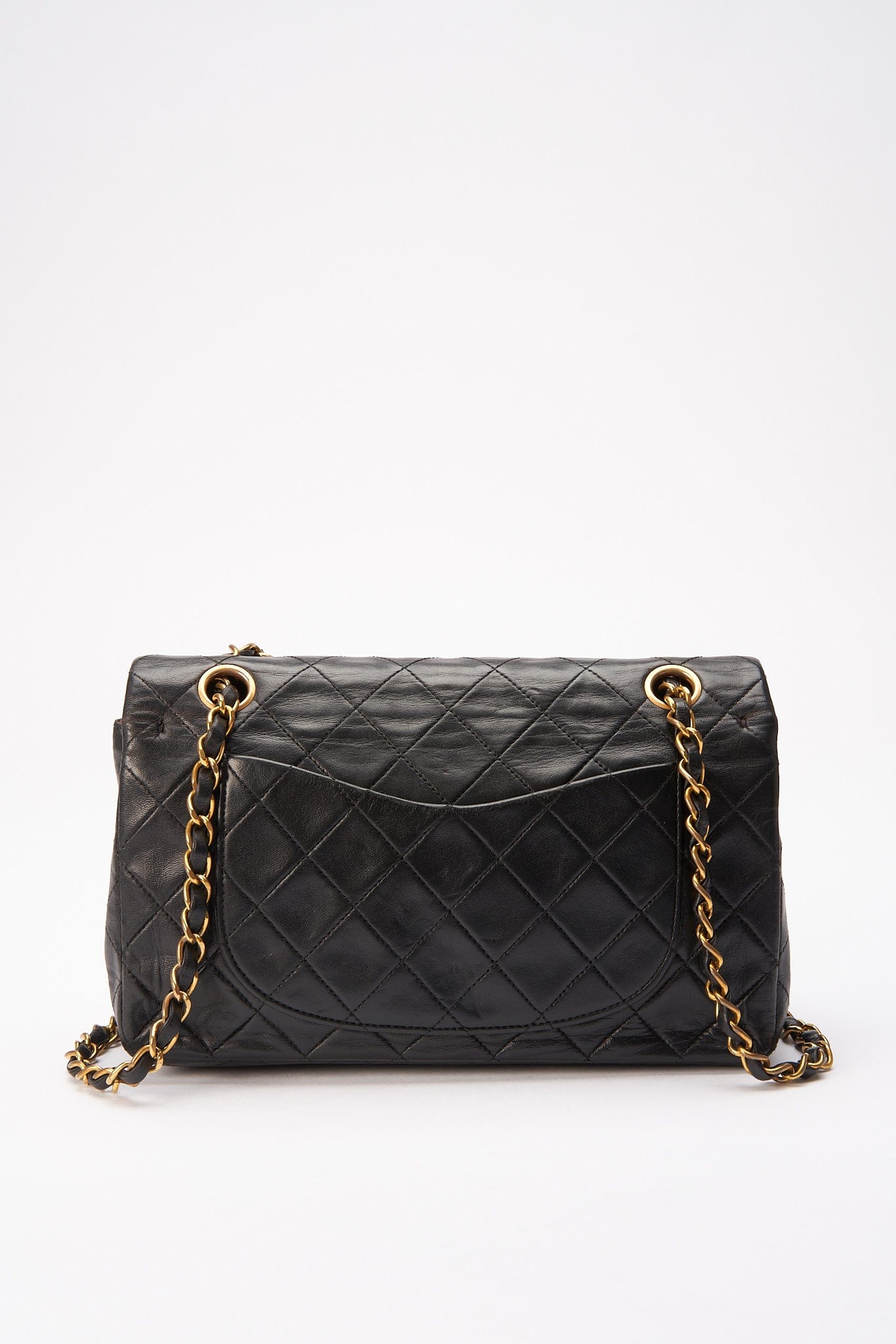 Chanel Classic Double Flap Bag Small Black Lambskin Leather – The