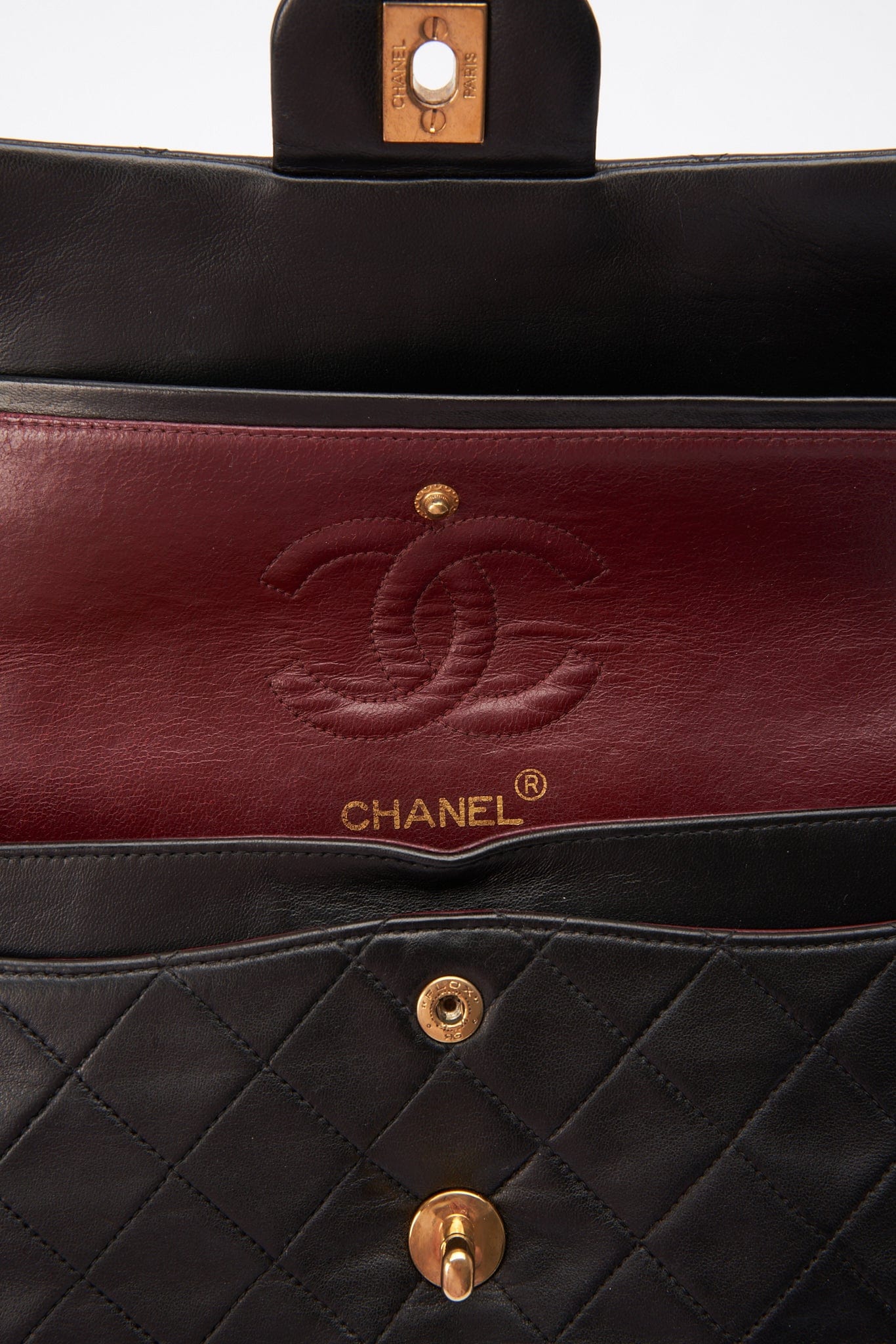 Chanel Classic Double Flap Bag Small Black Lambskin Leather