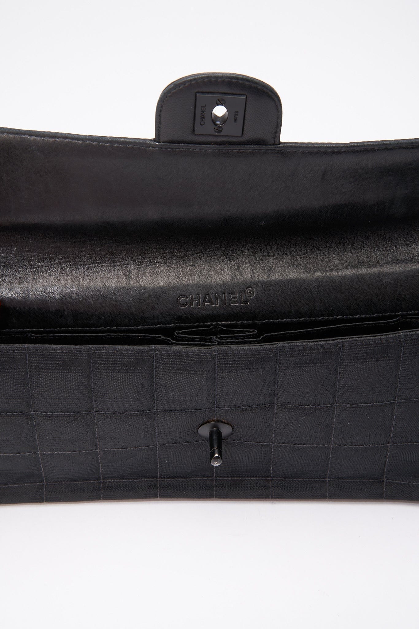 Chanel Black Nylon Travel Line Chocolate Bar Flap Bag