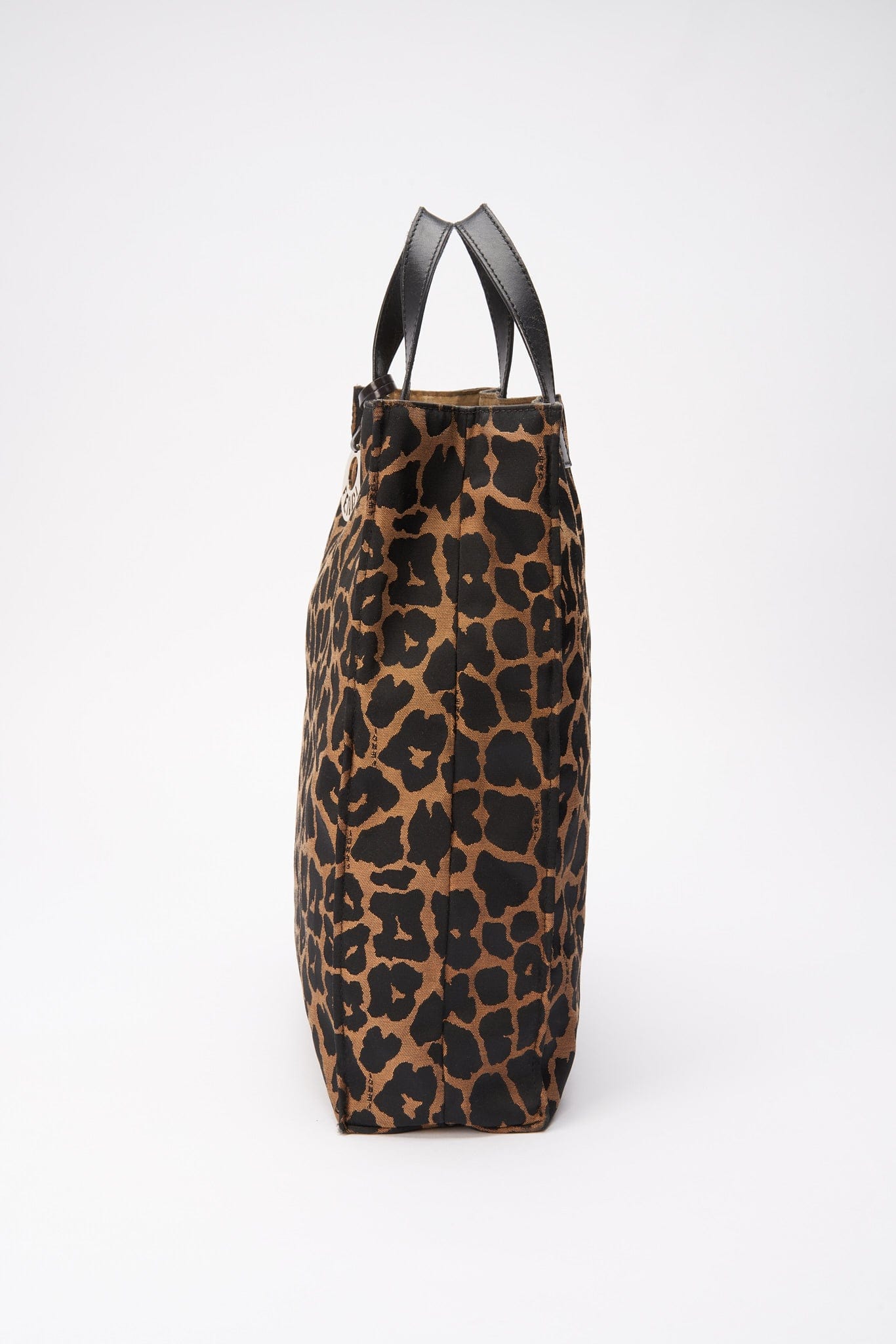 Vintage Fendi Leopard Print Tote Bag with Charm