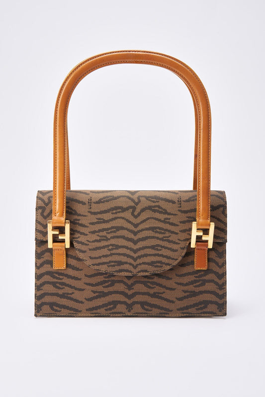 Vintage Fendi Animal Canvas Shoulder Bag