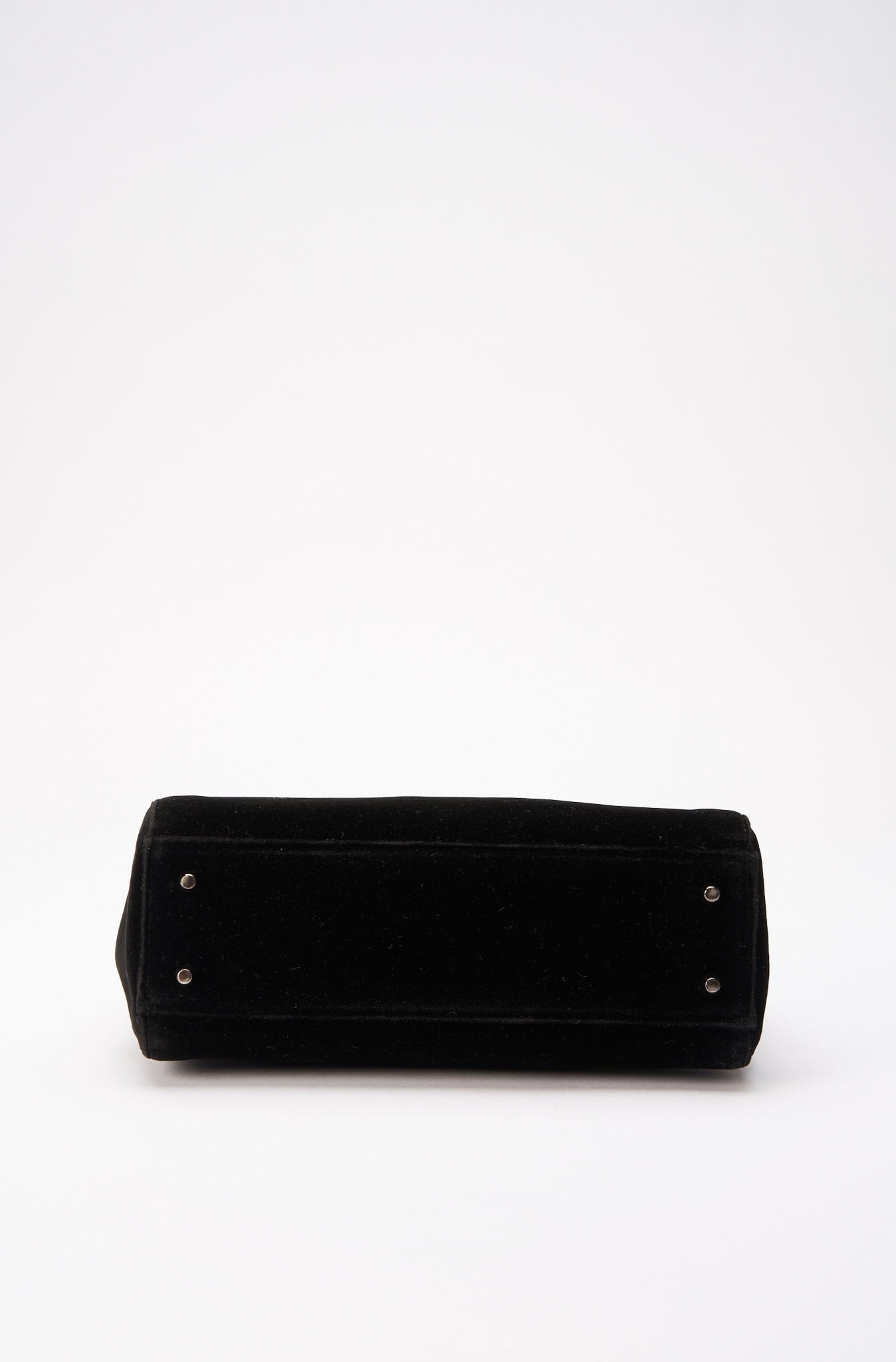 Prada Black Velvet Shoulder Bag with Leather Handles