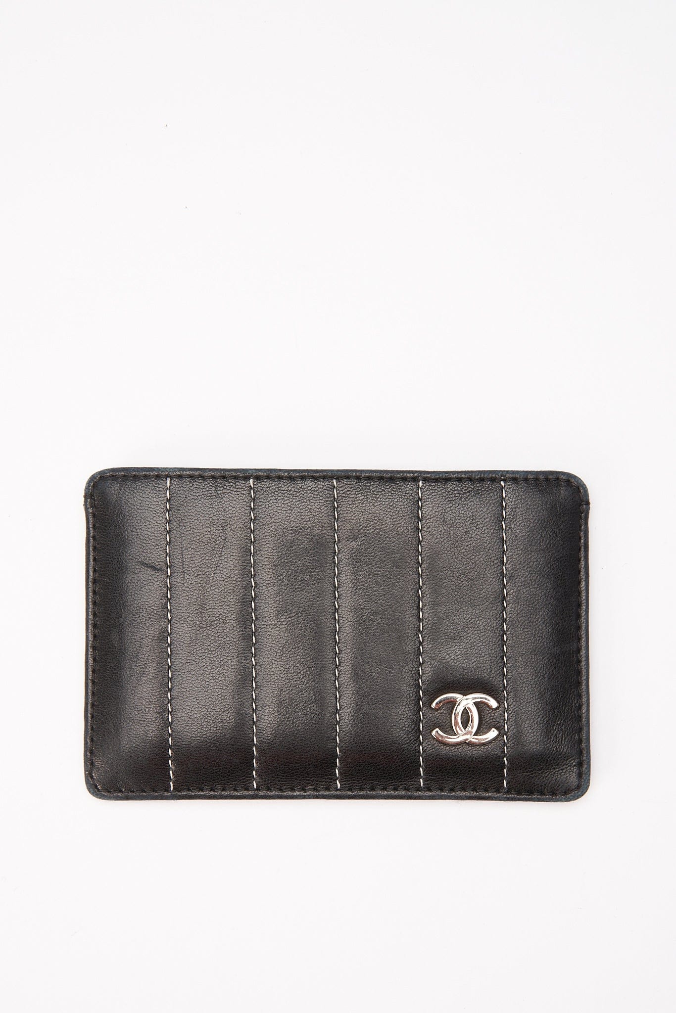 Chanel Black Leather Vintage Card Holder – The Hosta