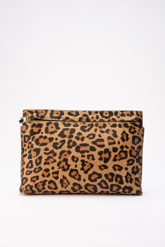 Vintage Loewe Leopard Calf Hair Clutch Bag