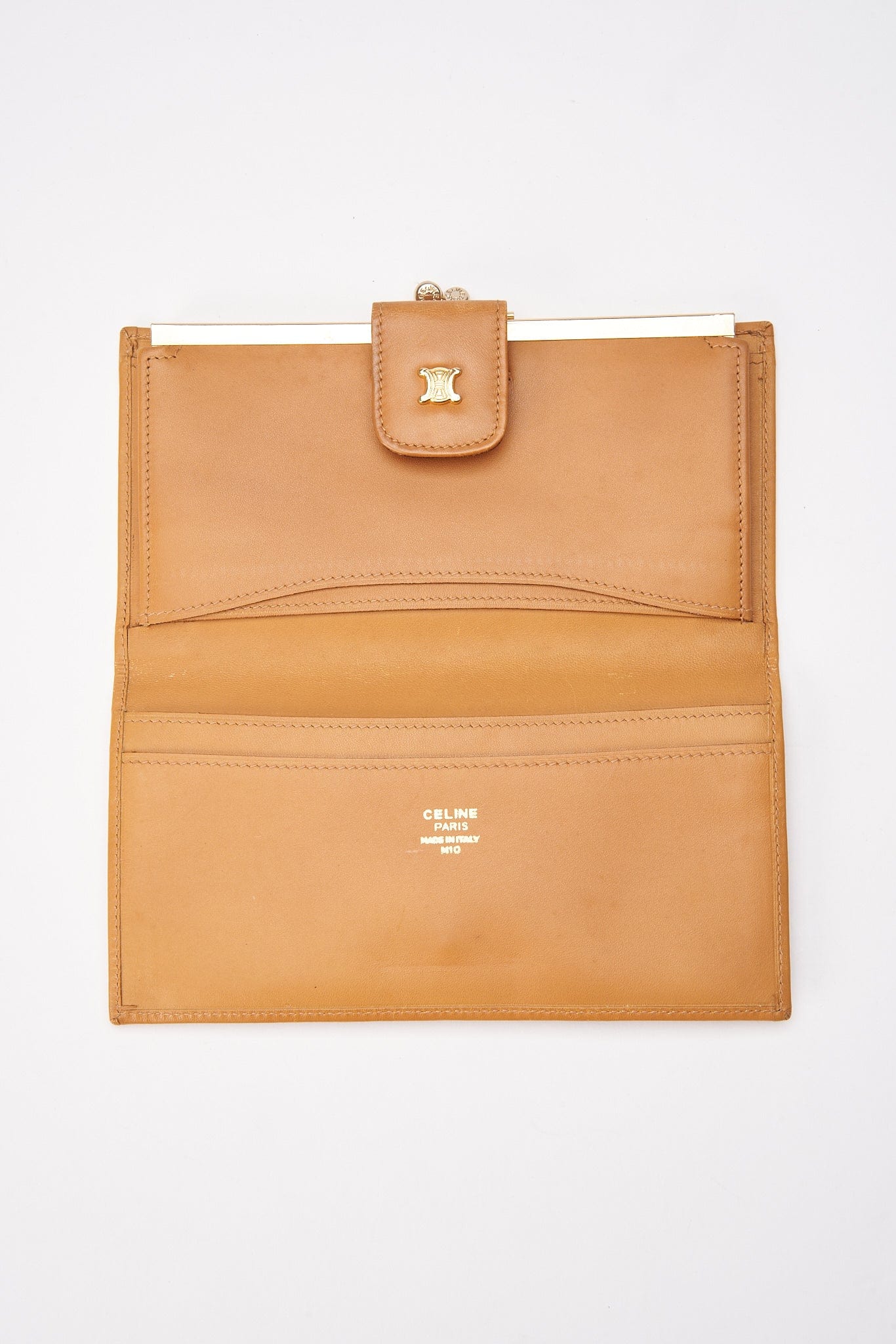 Vintage Celine Triomphe Canvas and Leather Wallet