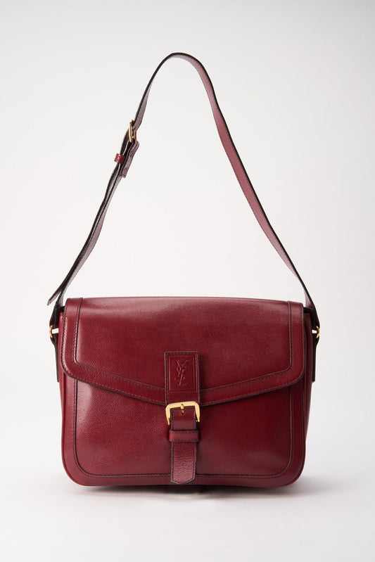 Vintage Red Leather YSL Leather Satchel Handbag