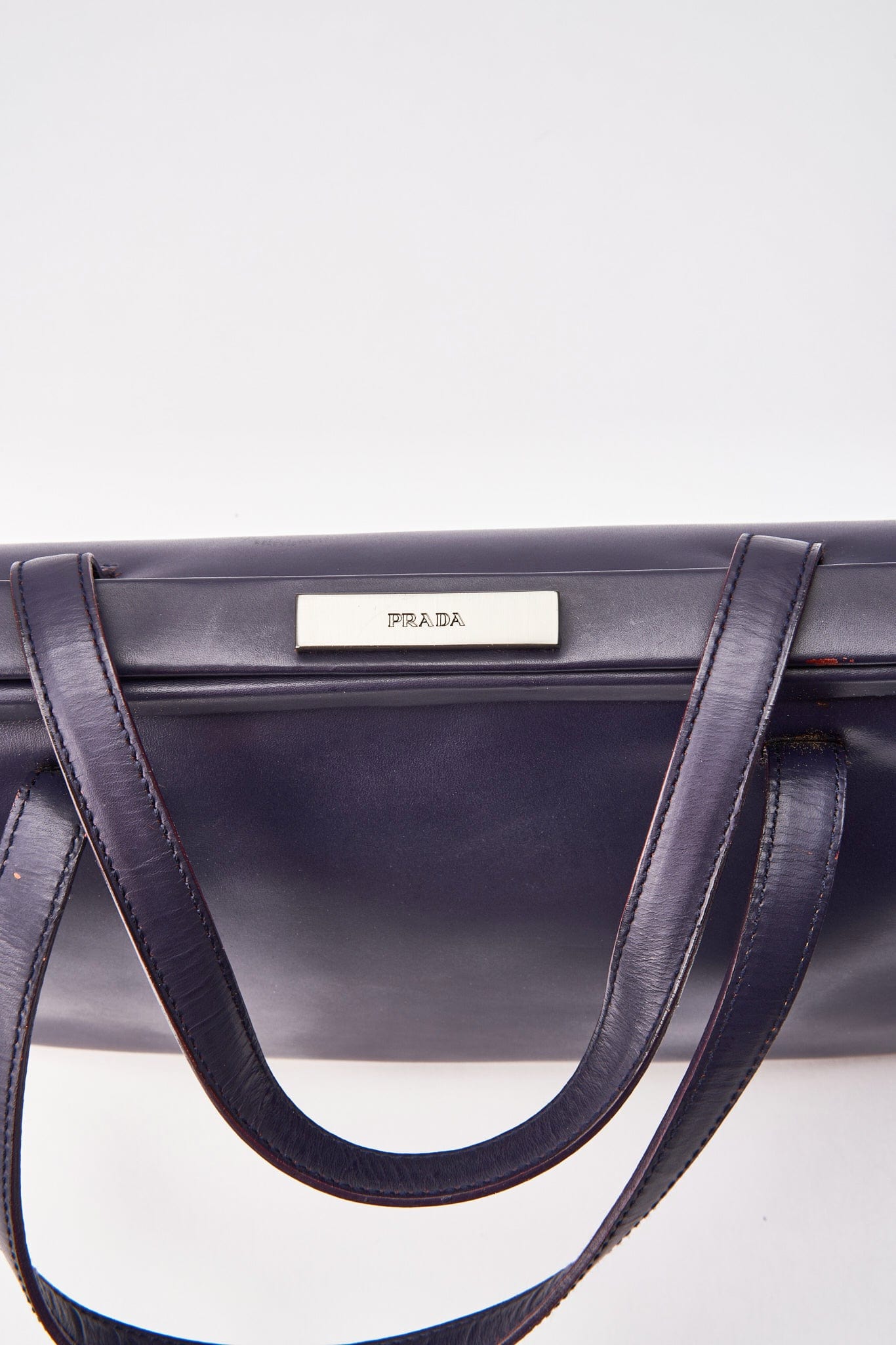 A vintage 90's Prada Purple Leather Shoulder Bag