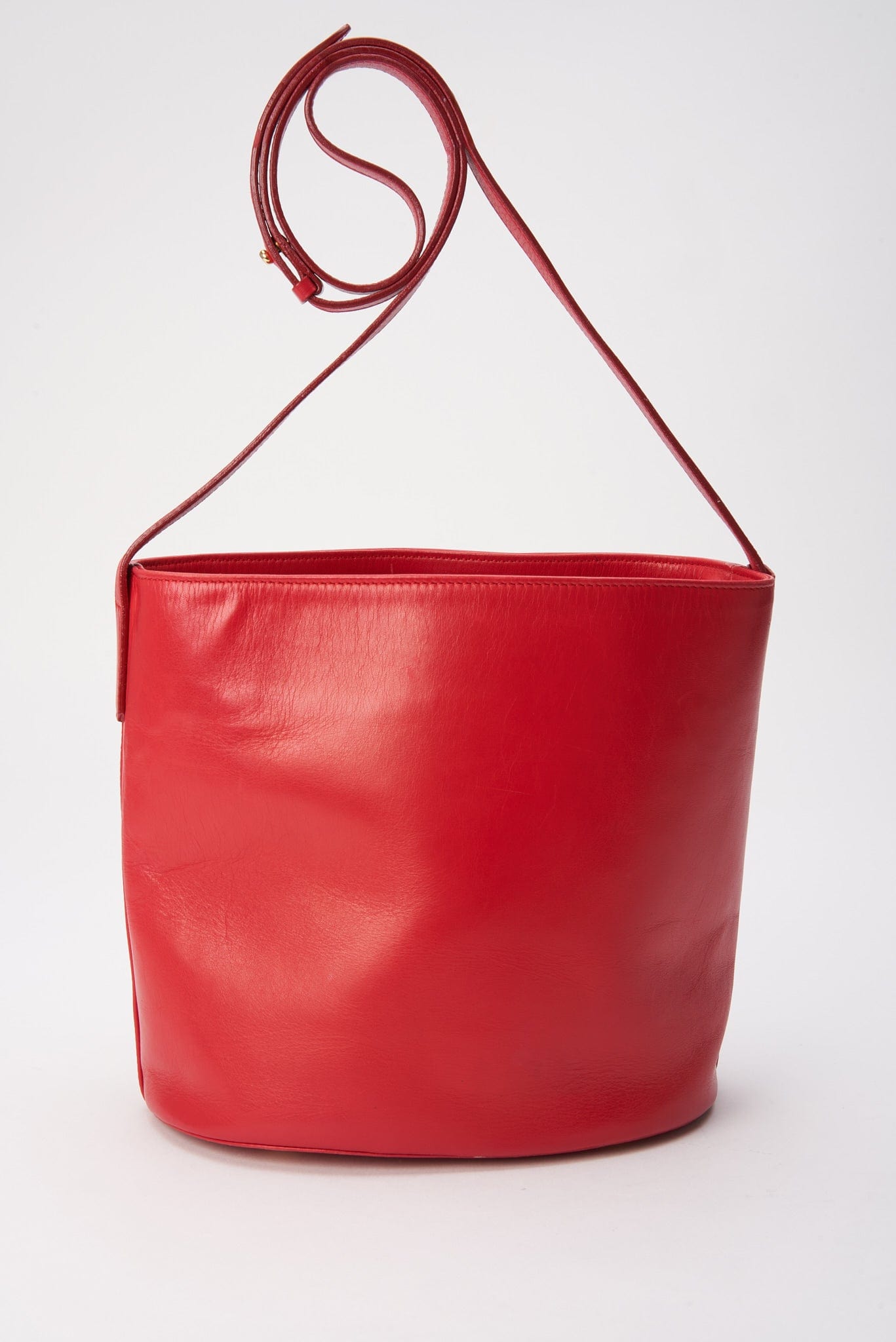 Vintage Celine Red Leather Bucket Bag