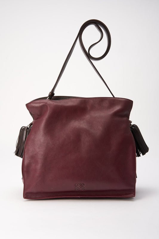 Vintage Loewe Leather Drawstring Tote Bag