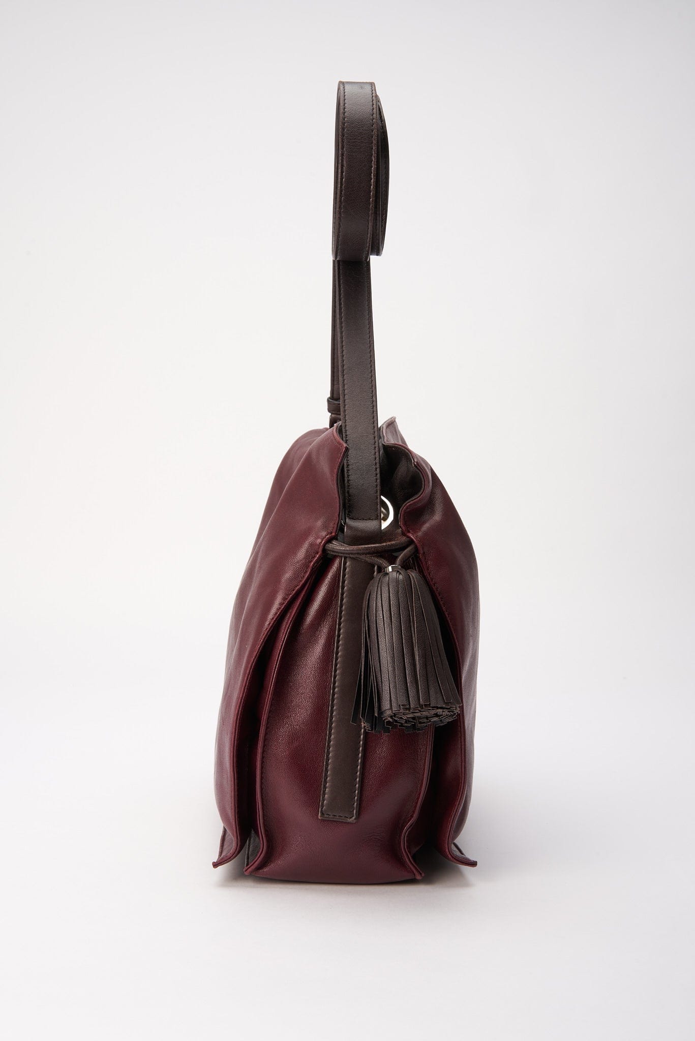 Vintage Loewe Leather Drawstring Tote Bag