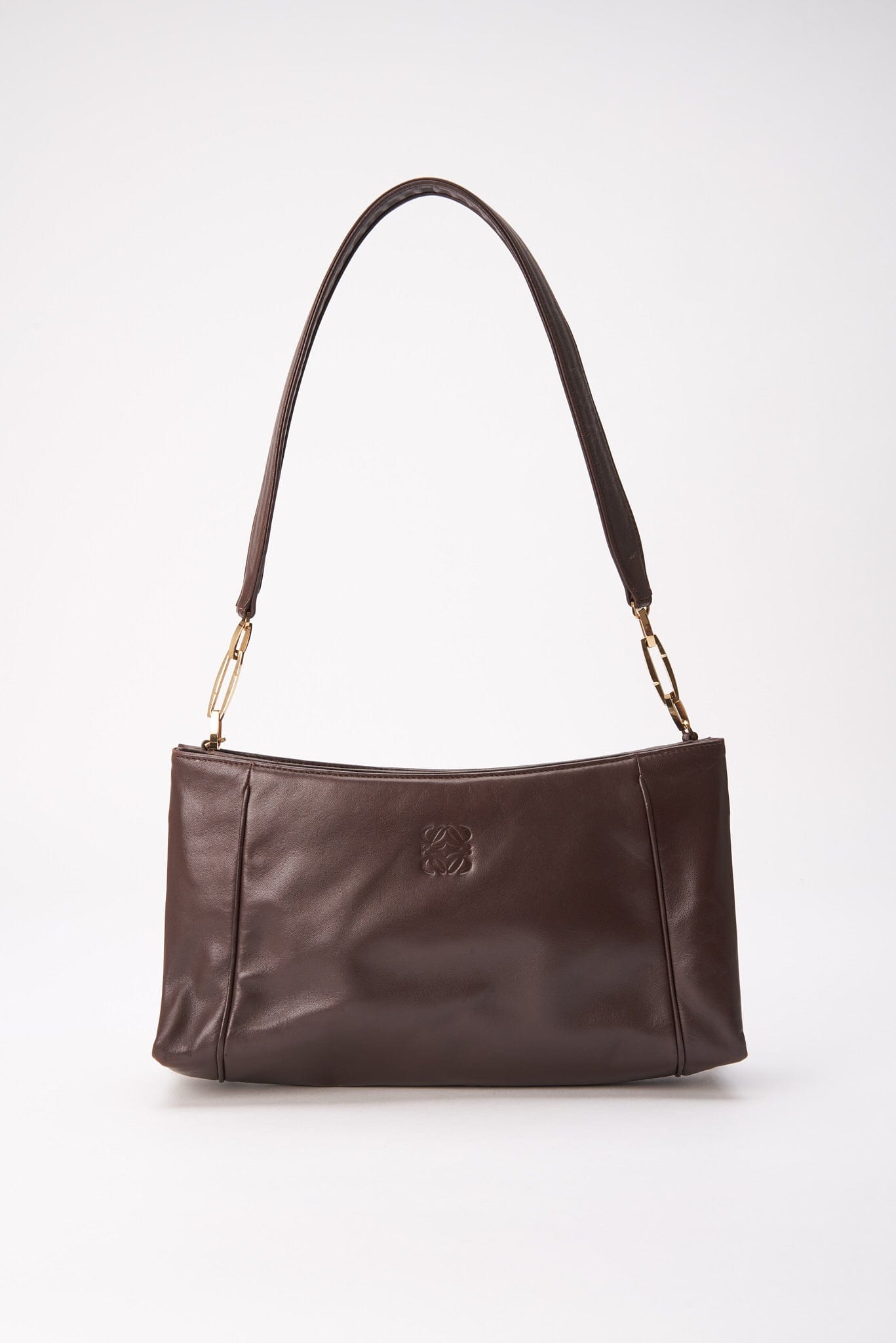 Vintage Loewe Brown Leather Shoulder Bag