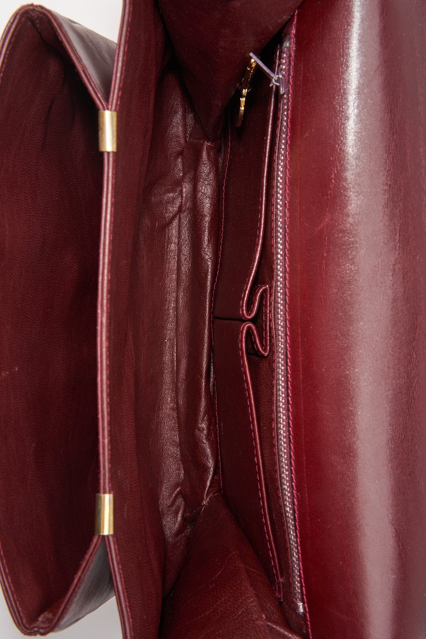 Vintage Celine Sulky Box Bag - Burgundy Leather
