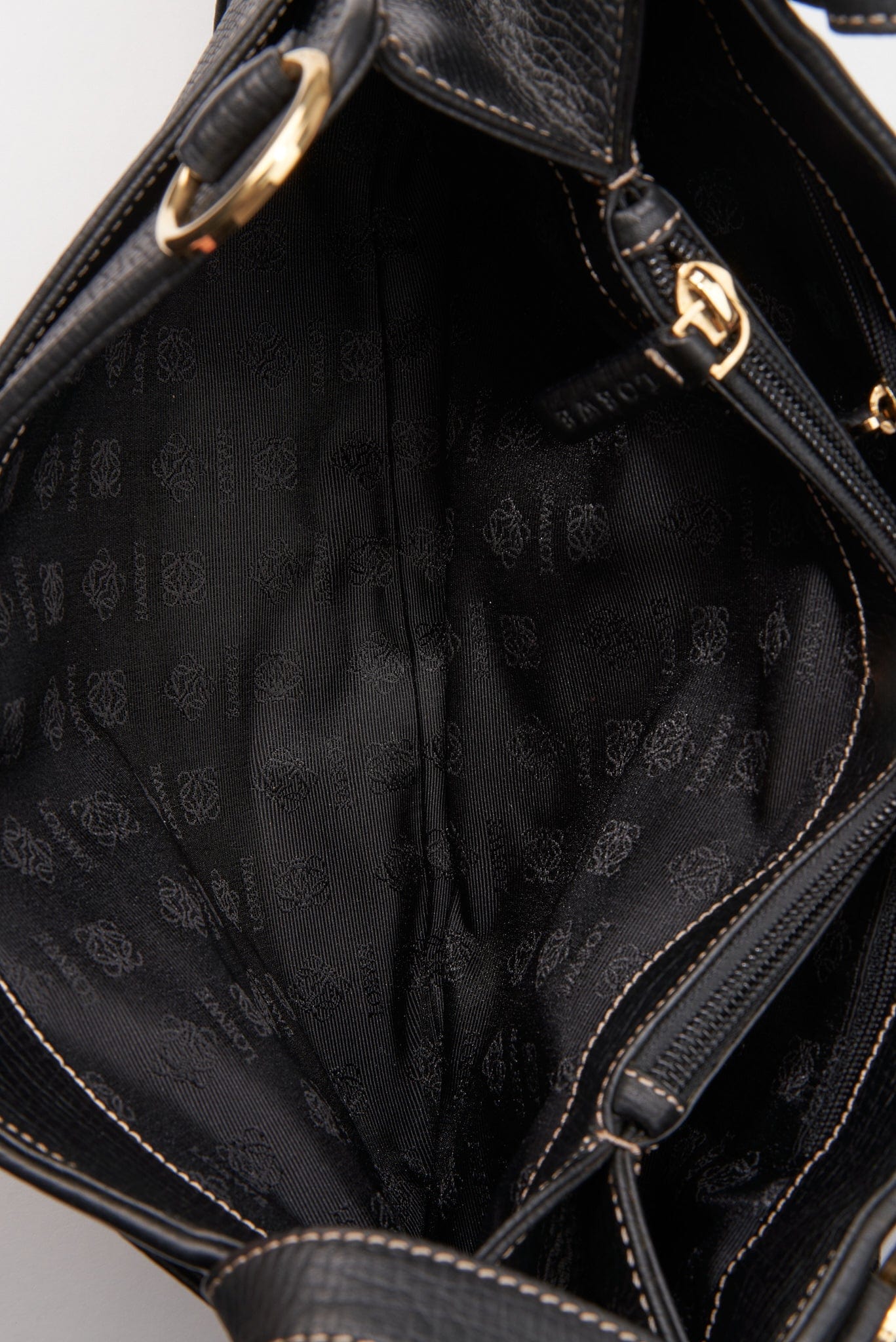 Vintage Loewe Textured Leather Shoulder Bag