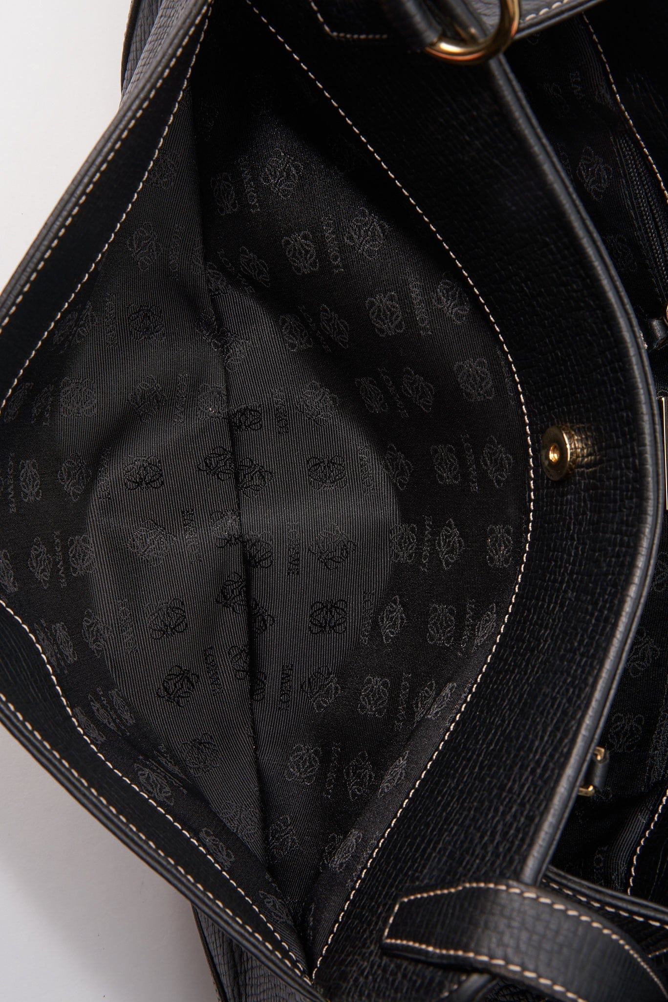 Vintage Loewe Textured Leather Shoulder Bag