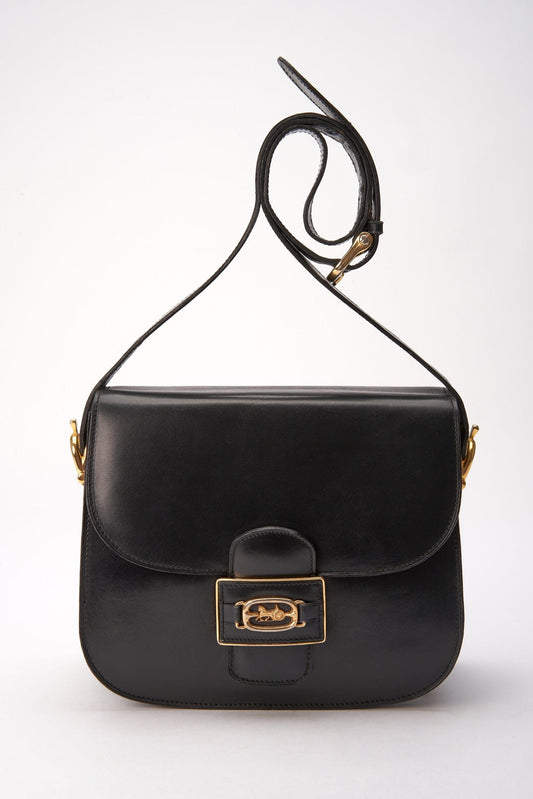 Vintage Celine Sulky Box Bag - Black Leather