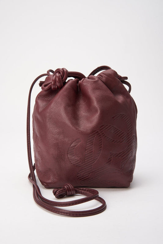 Vintage Loewe Leather Drawstring Bag
