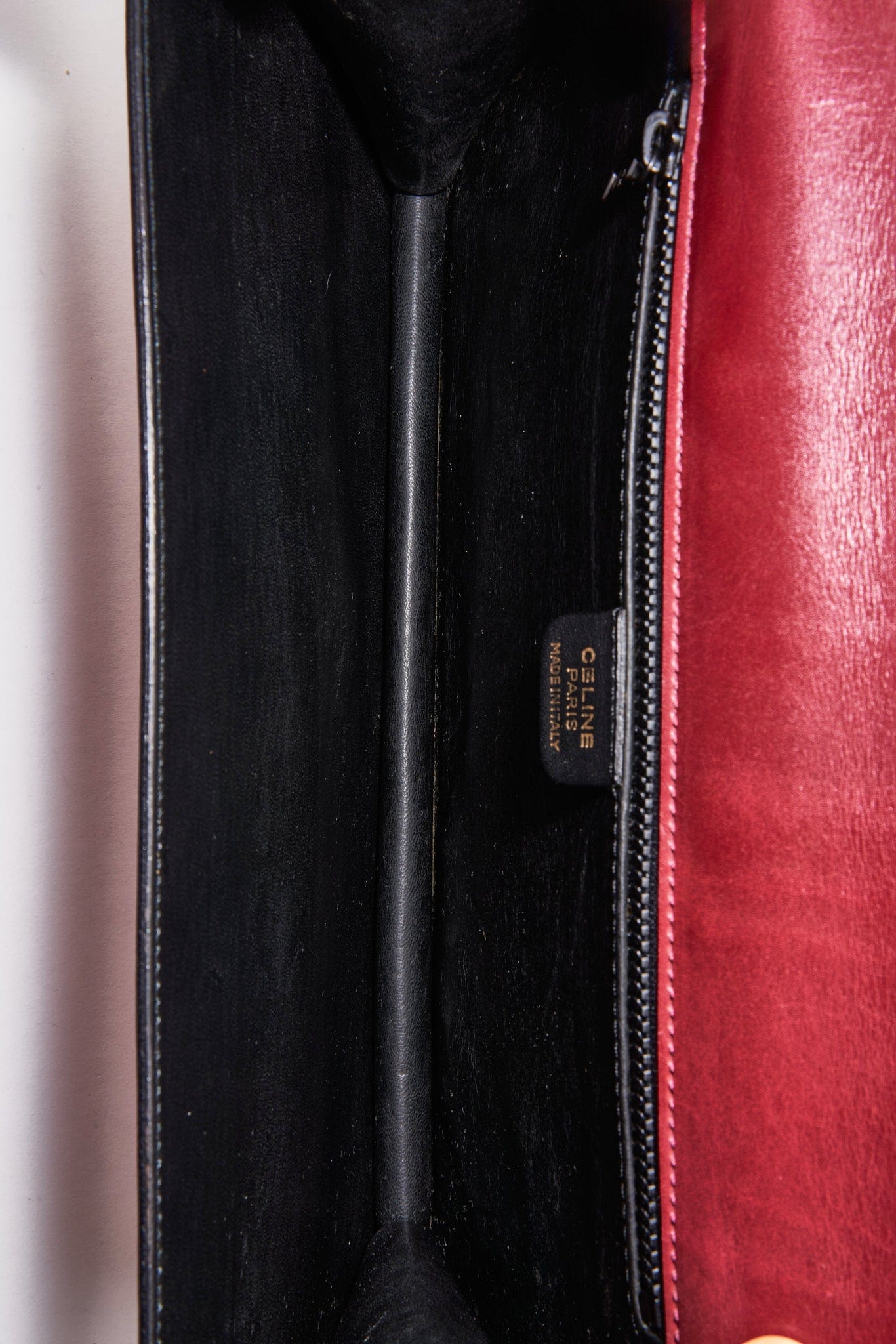 Vintage Celine Bag With Chain - Burgundy Leather