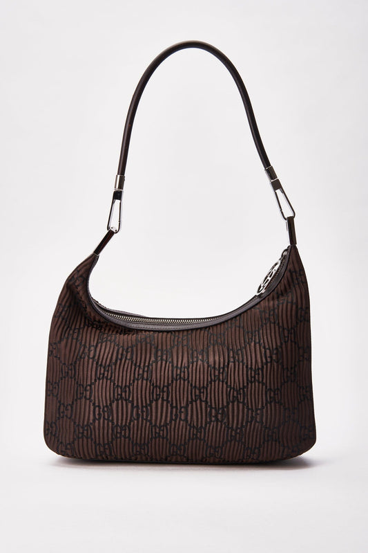 Gucci Vintage Brown Nylon Shoulder Bag