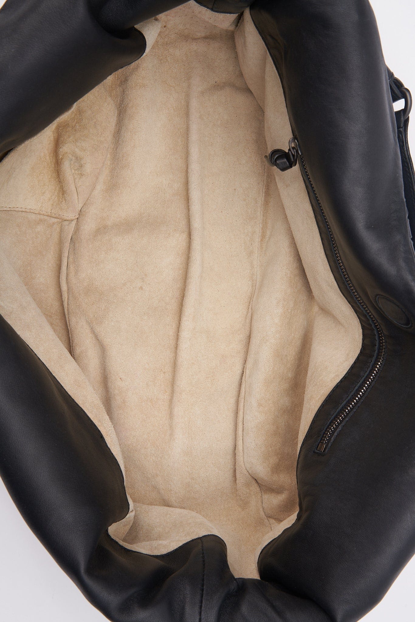 Vintage Bottega Veneta Black Intrecciato Leather Hobo Shoulder Bag