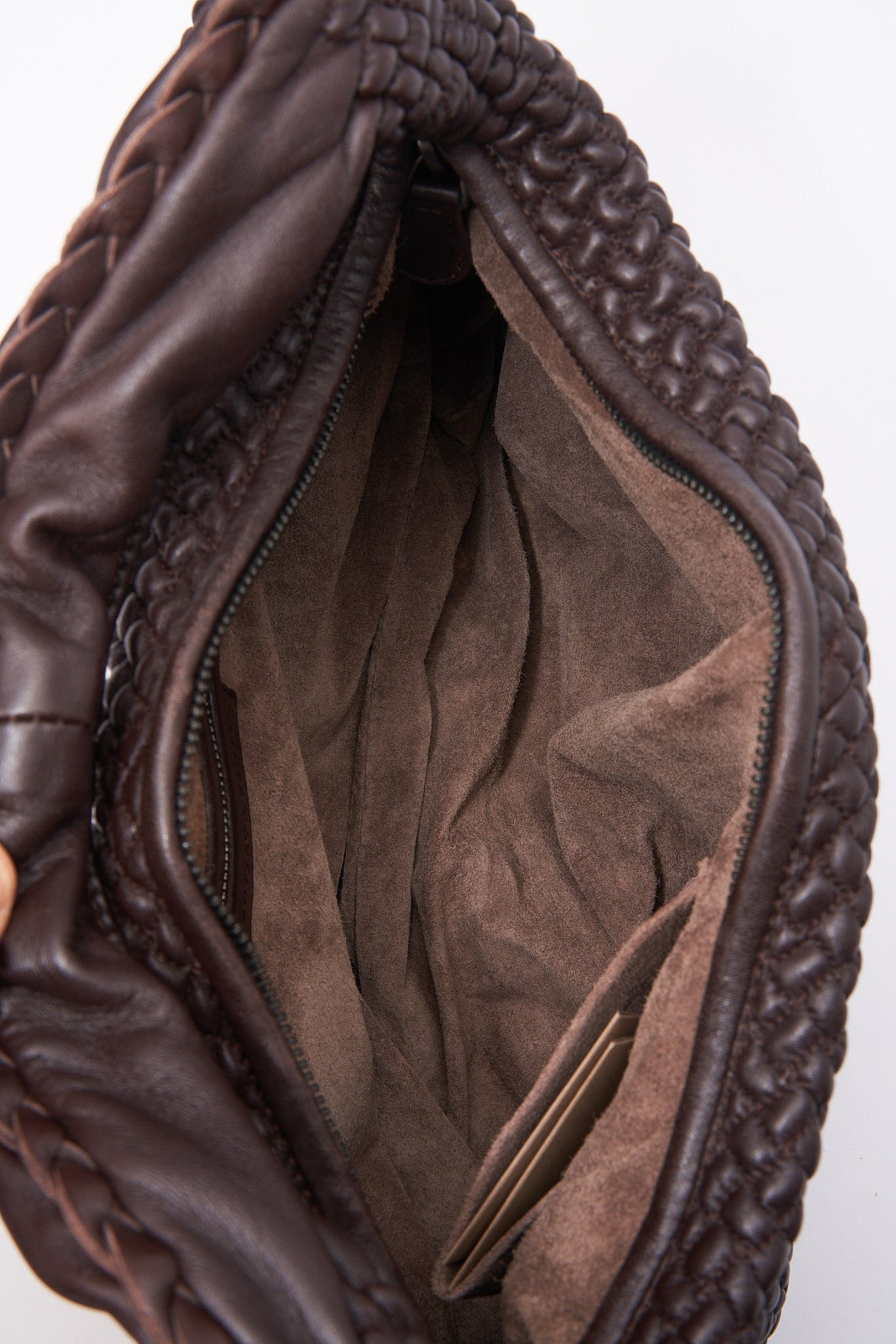 Bottega Veneta Brown Ponza Stitch Leather Hobo Bag