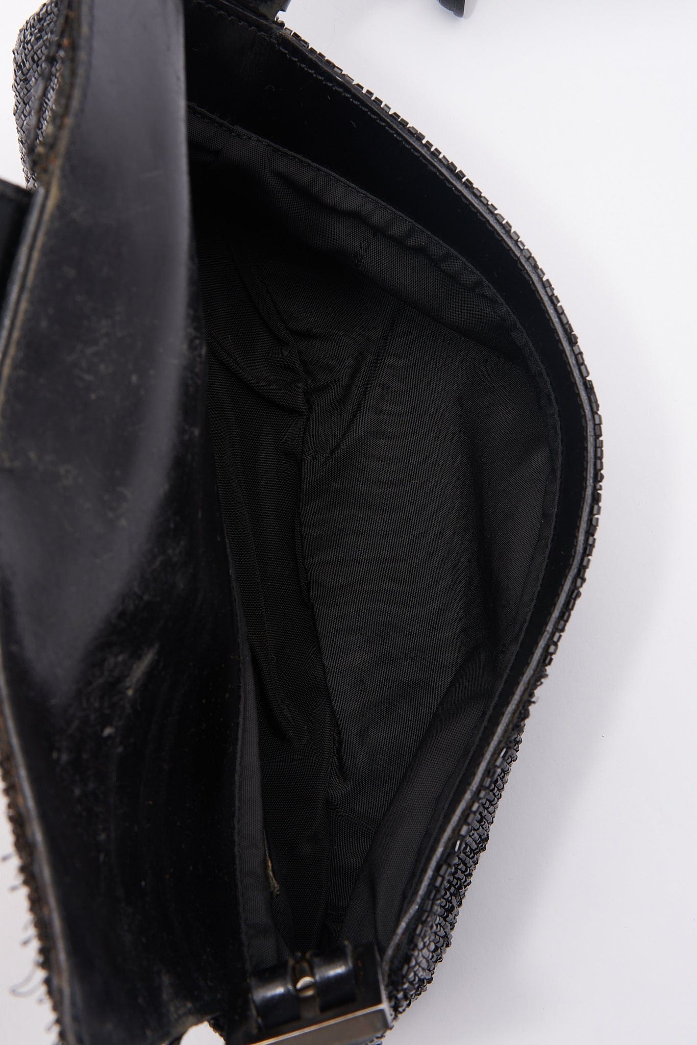 Fendi Black Sequin Beaded Baguette Bag