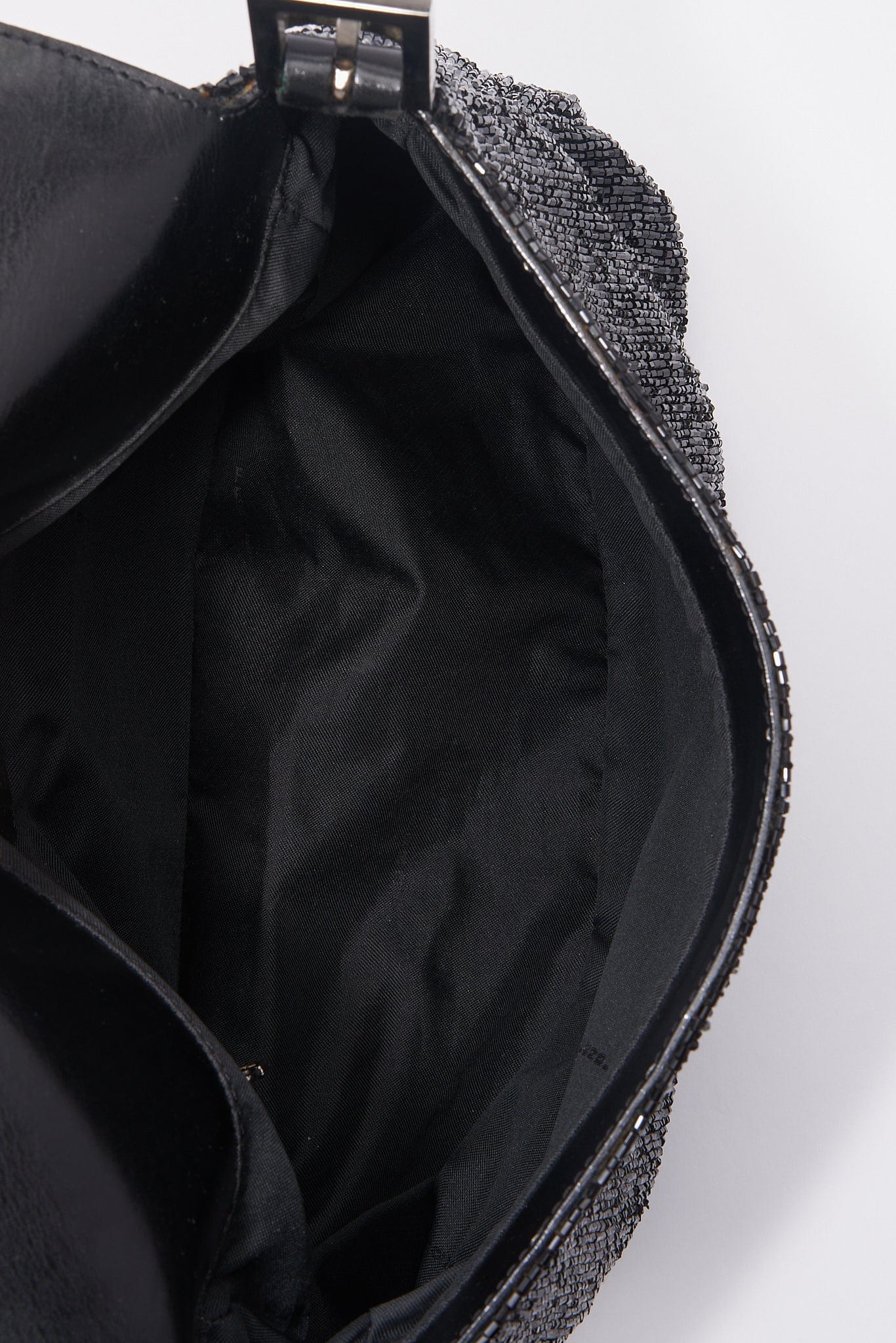 Fendi Black Sequin Beaded Mamma Baguette Bag