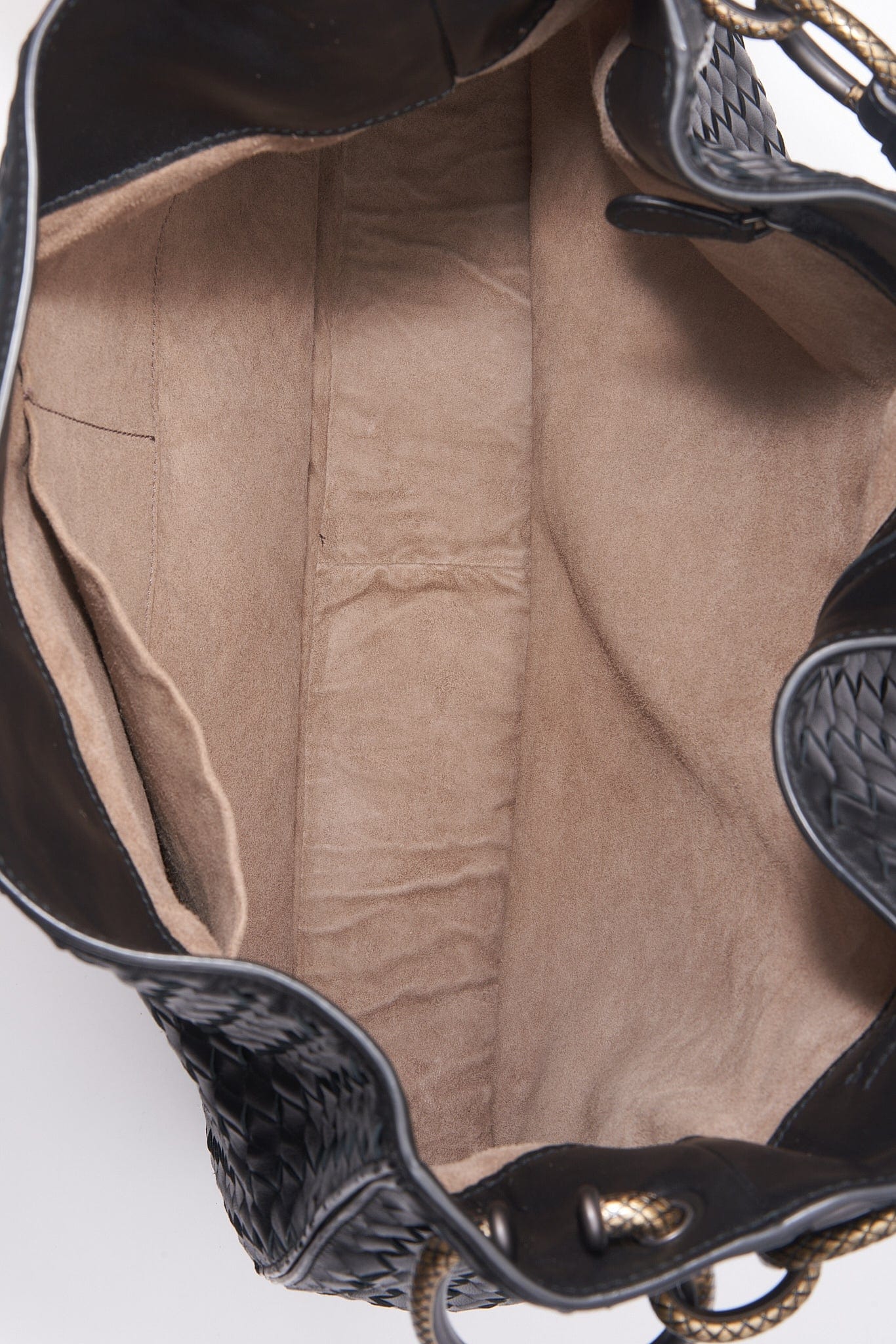 Vintage Bottega Veneta Black Intrecciato Leather Tote Shoulder Bag