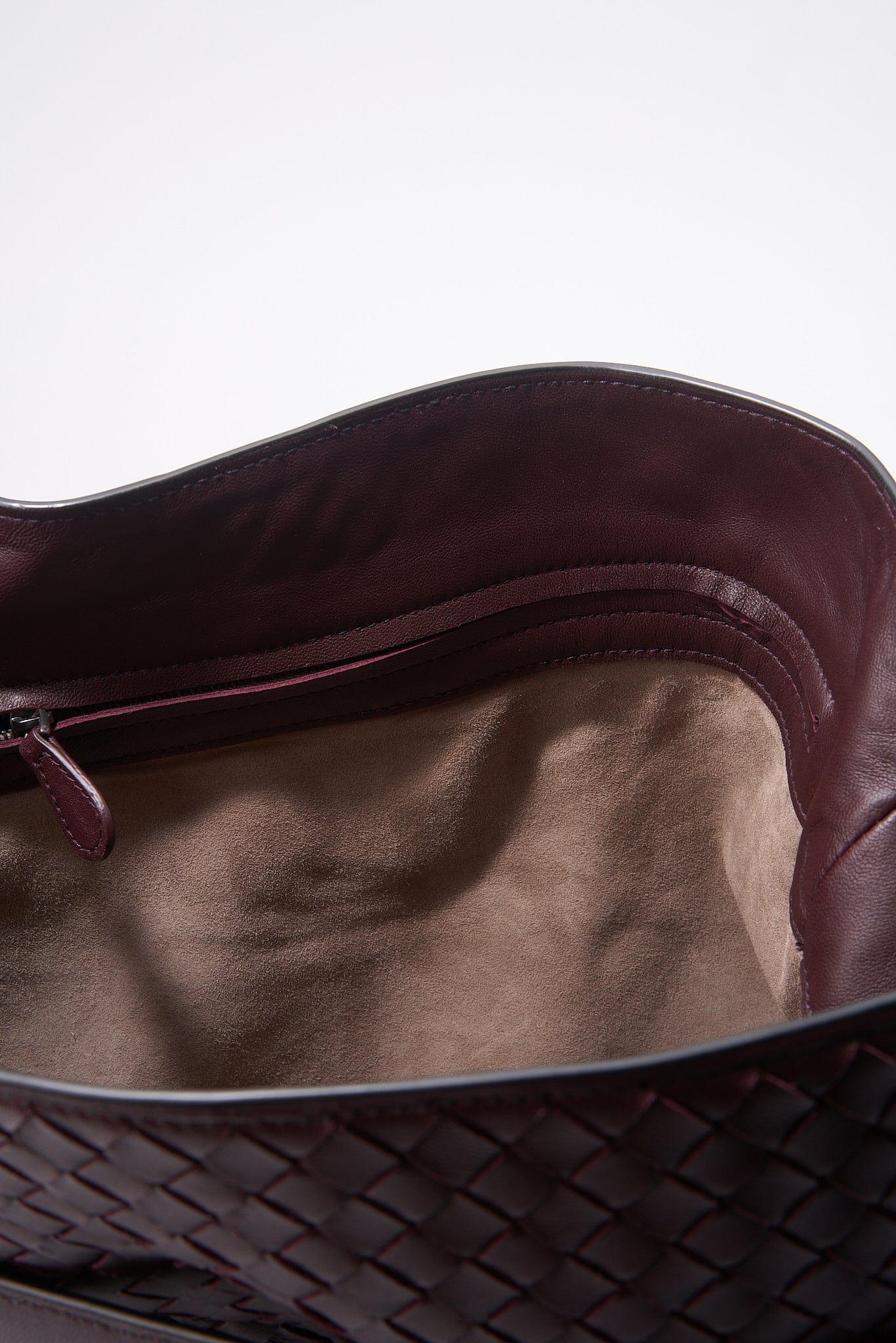 Vintage Bottega Veneta Burgundy Intrecciato Leather Tote Shoulder Bag