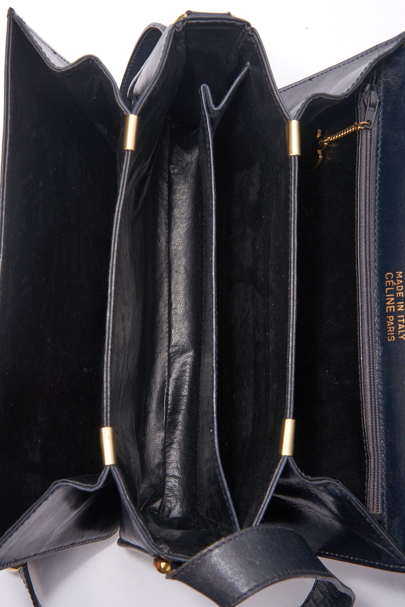 Vintage Celine Sulky Black Leather Box Bag