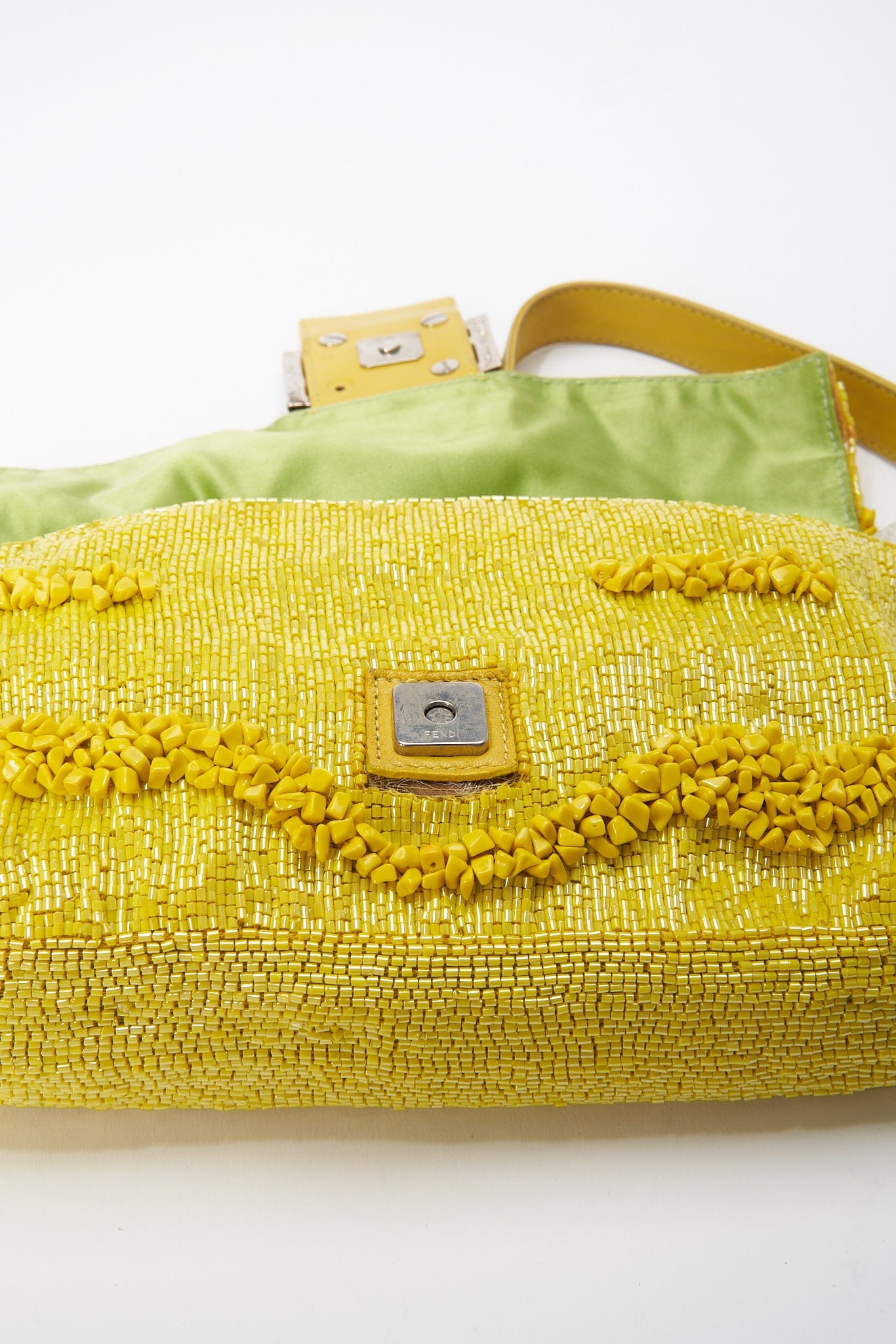 Fendi Gialla Yellow Beaded Baguette Bag – The Hosta
