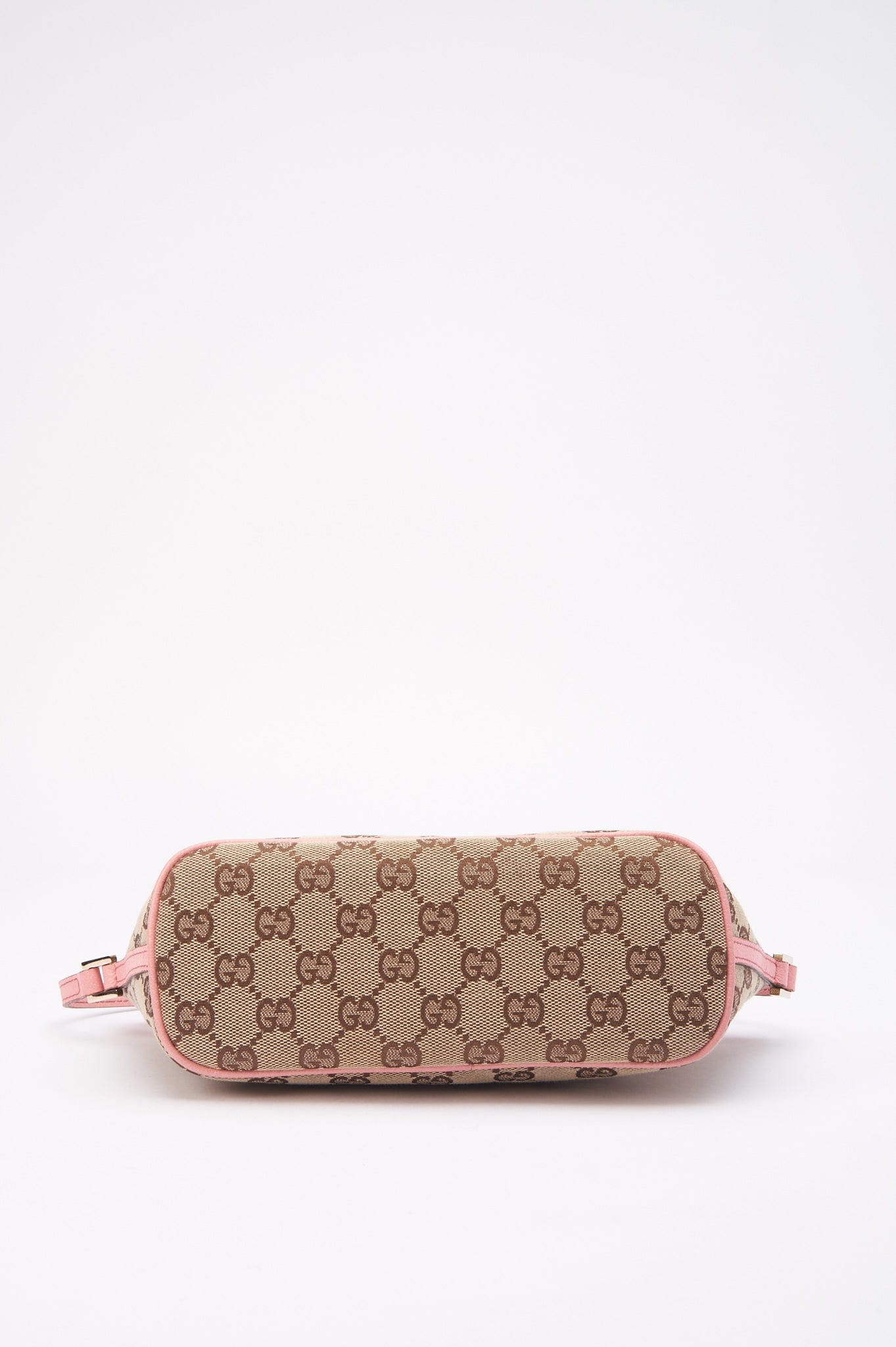 Vintage Gucci Boat Pochette Bag with Pink Leather Trim