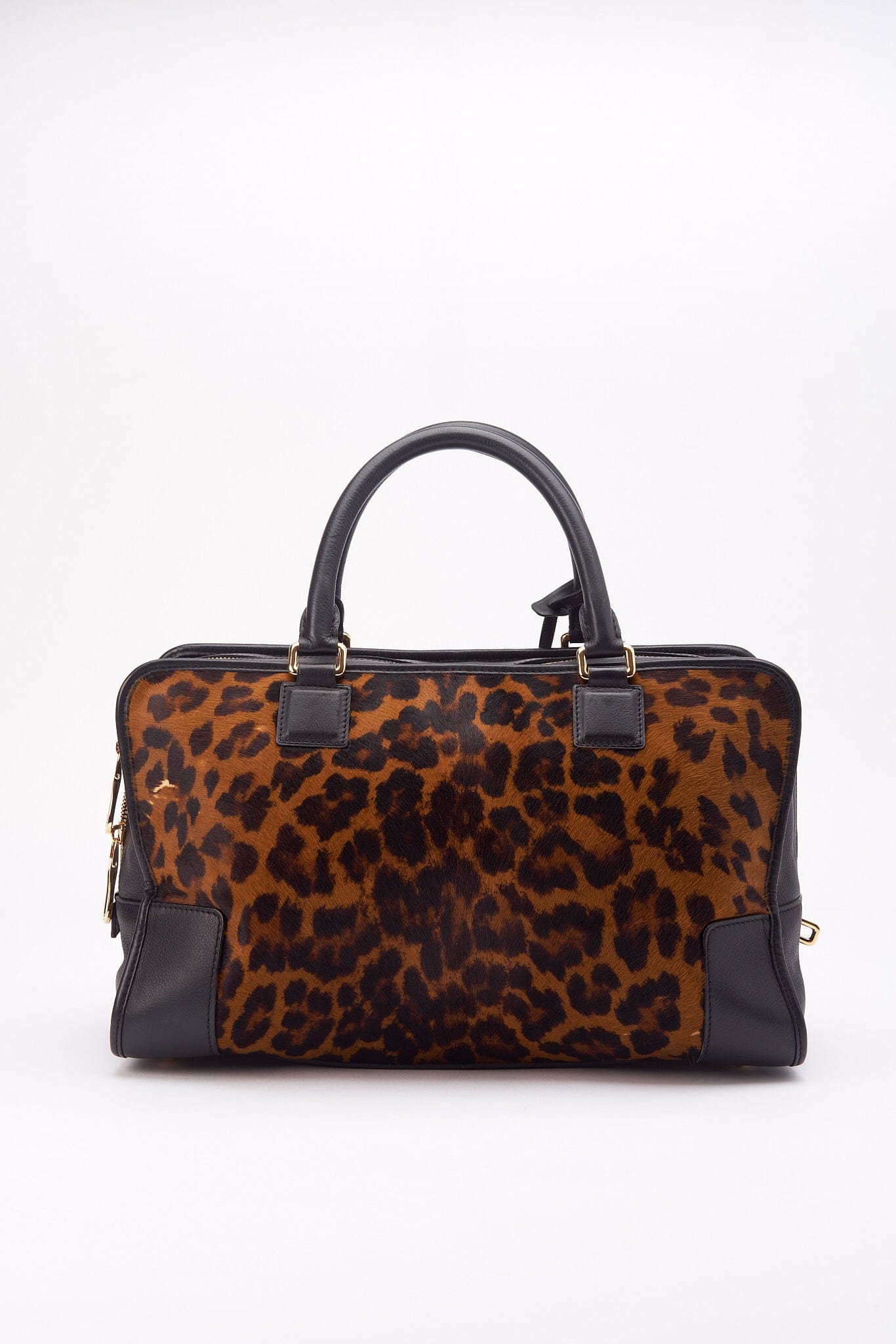 Vintage Loewe Amazona Leopard Calf Hair Shoulder Bag