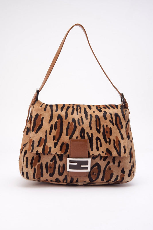 Fendi Vintage Mamma Baguette in Leopard Print Calf Hair