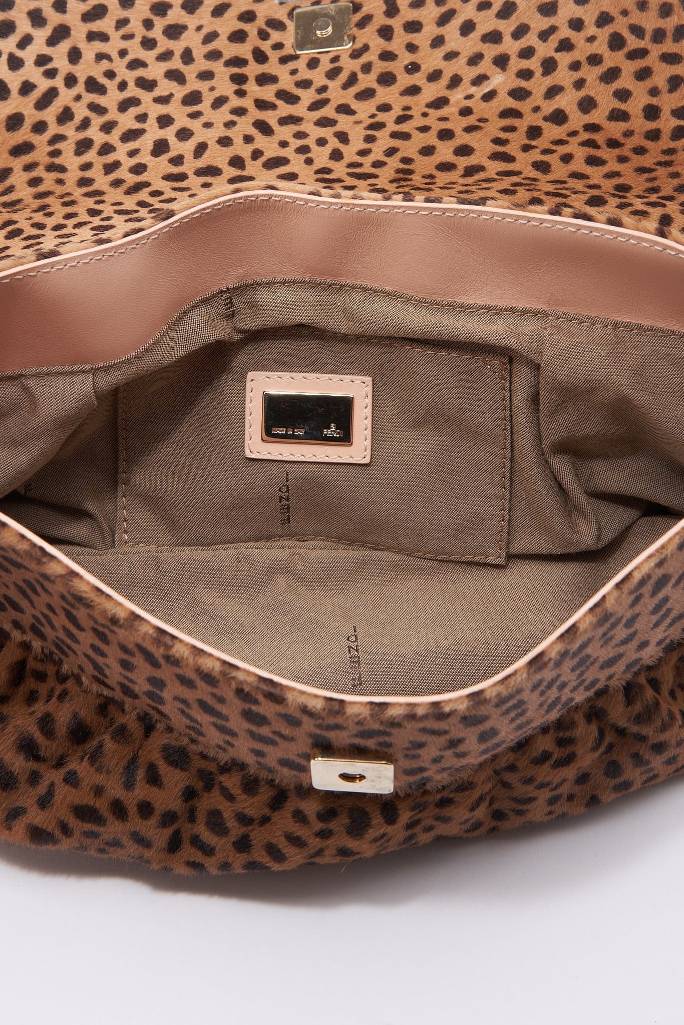 Fendi Vintage Chef Bag in Leopard Print Calf Hair
