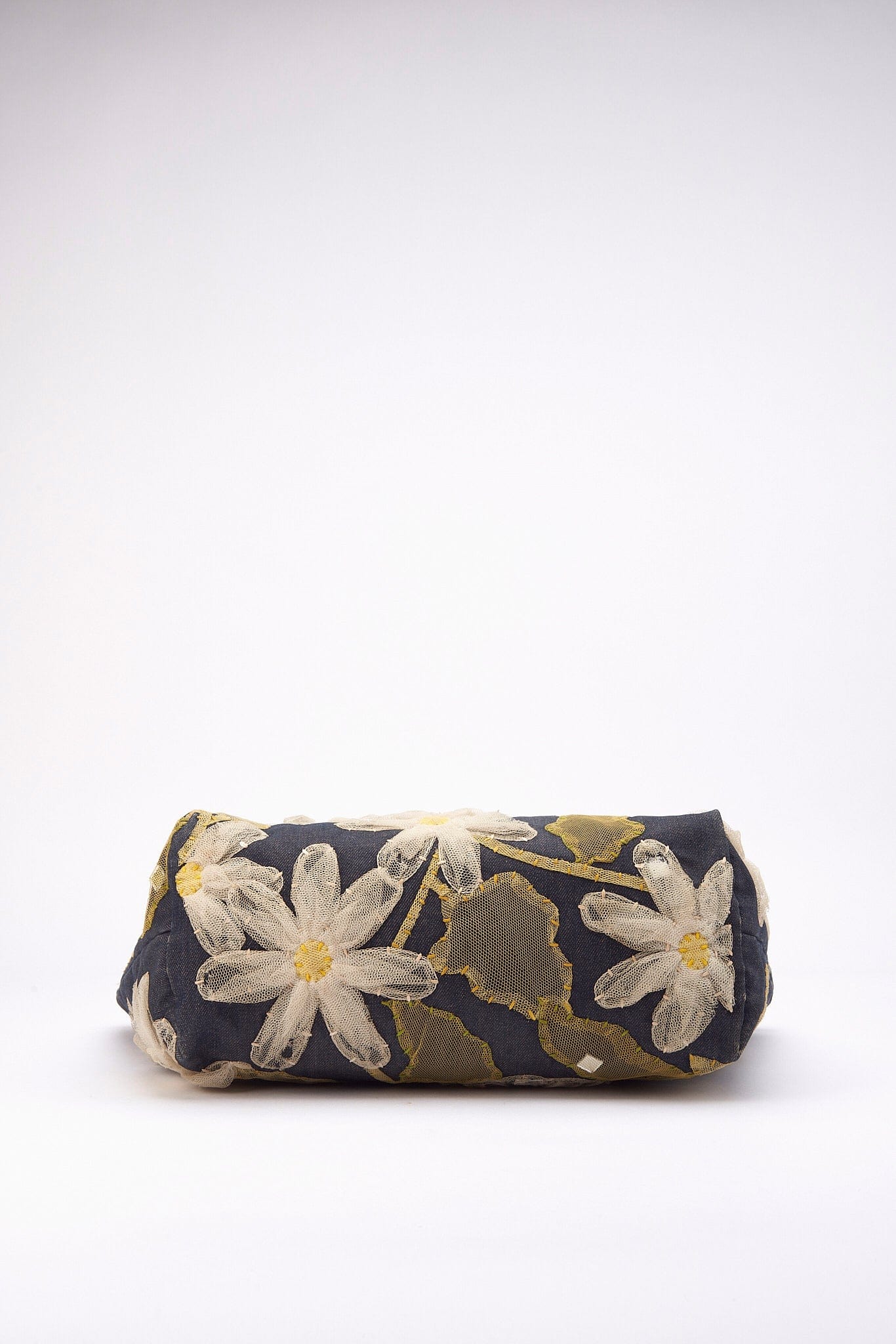 Vintage Fendi Denim Tote Bag with Flowers