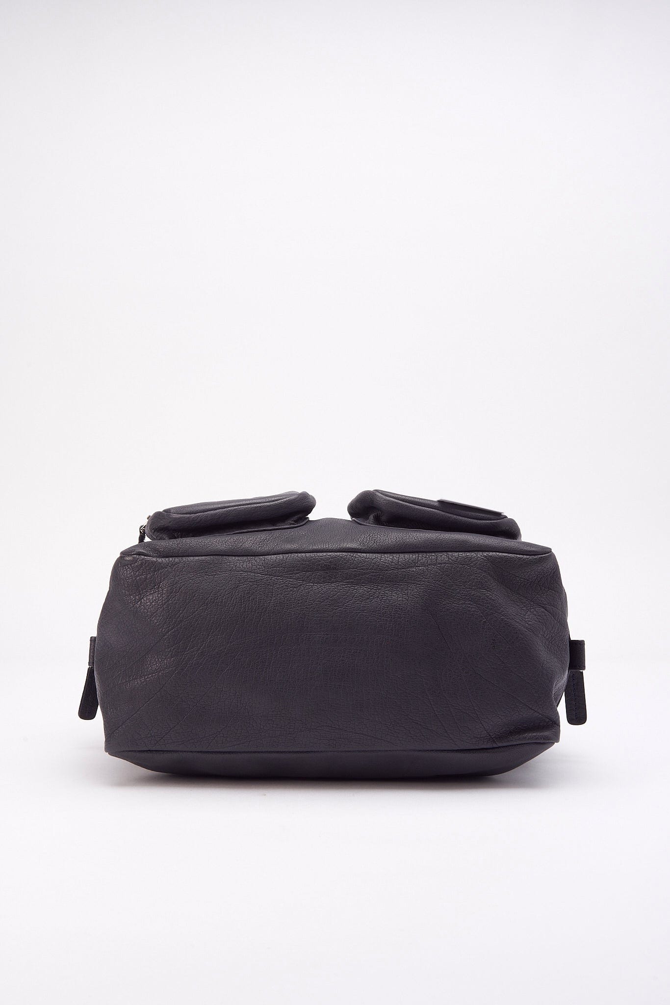 Marni Navy Leather Shoulder Bag With Pockets