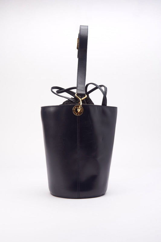 Vintage Celine Navy Leather Bucket Bag